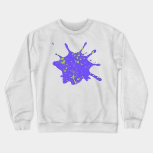 Purple and Neon Green Paint Splatter Crewneck Sweatshirt